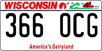 WI license plate 366OCG