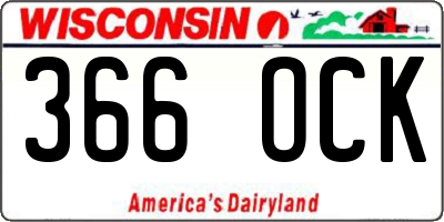 WI license plate 366OCK