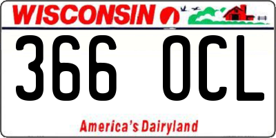 WI license plate 366OCL
