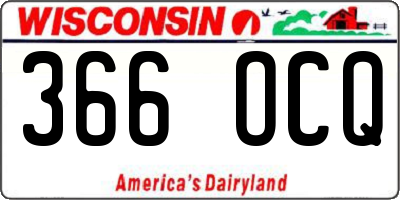 WI license plate 366OCQ