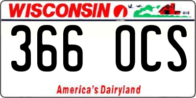 WI license plate 366OCS
