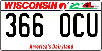 WI license plate 366OCU
