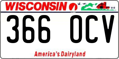 WI license plate 366OCV