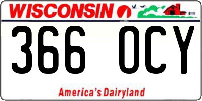 WI license plate 366OCY