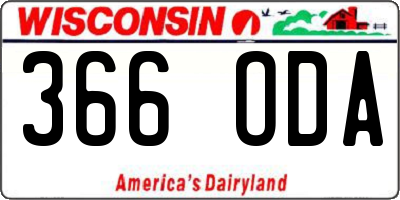 WI license plate 366ODA