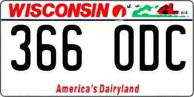 WI license plate 366ODC