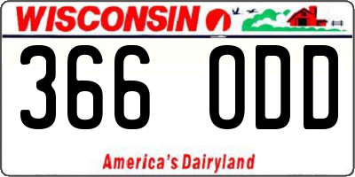 WI license plate 366ODD
