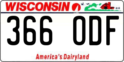 WI license plate 366ODF