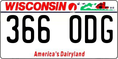 WI license plate 366ODG