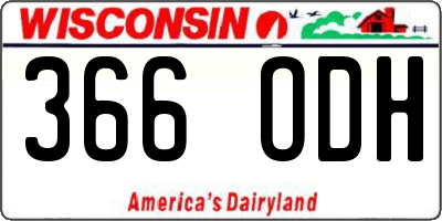 WI license plate 366ODH