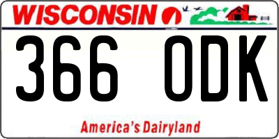 WI license plate 366ODK