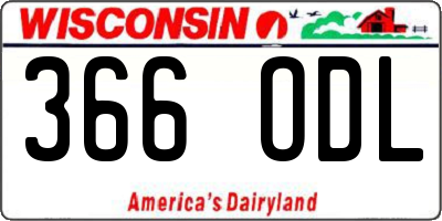 WI license plate 366ODL