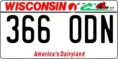 WI license plate 366ODN