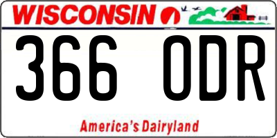 WI license plate 366ODR