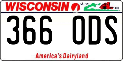 WI license plate 366ODS