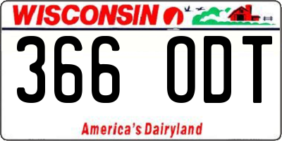 WI license plate 366ODT
