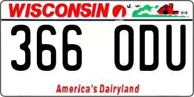 WI license plate 366ODU