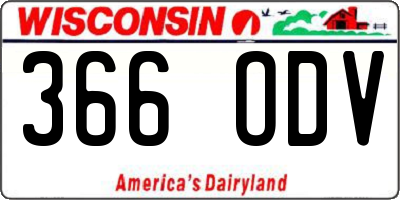 WI license plate 366ODV
