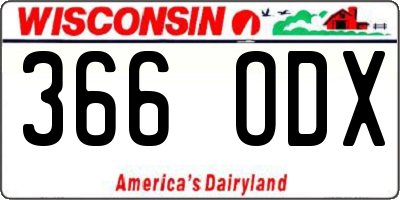 WI license plate 366ODX