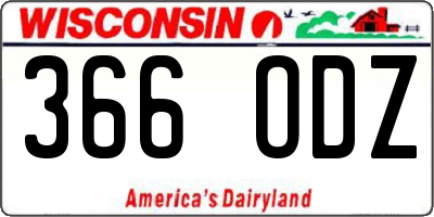 WI license plate 366ODZ