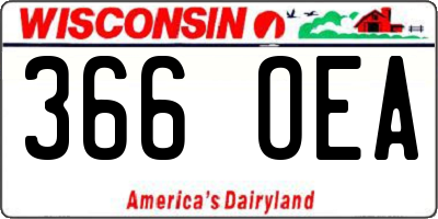 WI license plate 366OEA