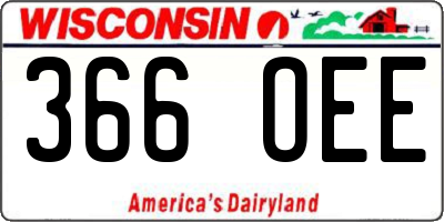 WI license plate 366OEE