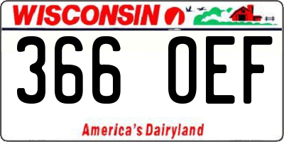 WI license plate 366OEF