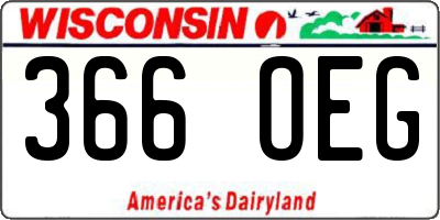 WI license plate 366OEG