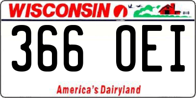 WI license plate 366OEI
