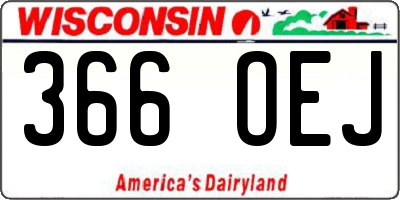 WI license plate 366OEJ