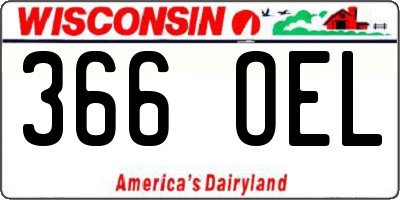 WI license plate 366OEL