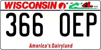 WI license plate 366OEP