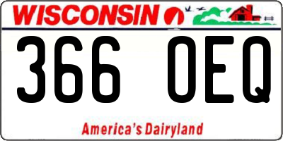 WI license plate 366OEQ