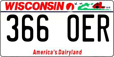 WI license plate 366OER