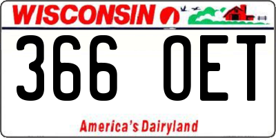 WI license plate 366OET