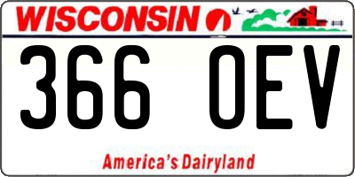 WI license plate 366OEV