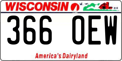 WI license plate 366OEW