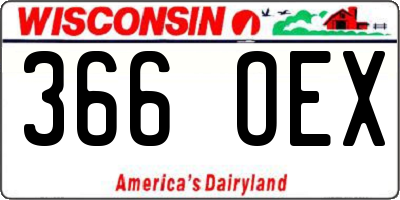 WI license plate 366OEX