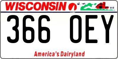 WI license plate 366OEY
