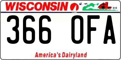 WI license plate 366OFA