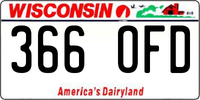 WI license plate 366OFD