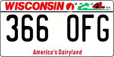 WI license plate 366OFG
