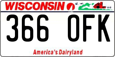 WI license plate 366OFK