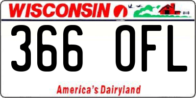 WI license plate 366OFL