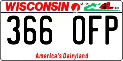 WI license plate 366OFP