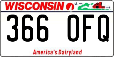 WI license plate 366OFQ