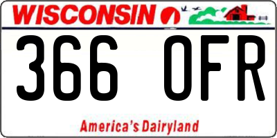 WI license plate 366OFR