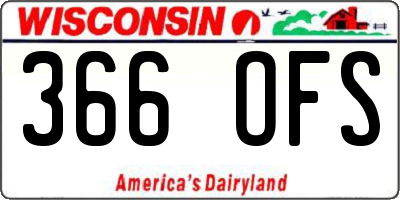 WI license plate 366OFS