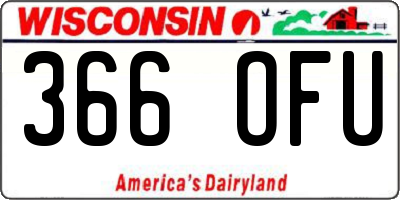 WI license plate 366OFU