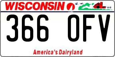 WI license plate 366OFV